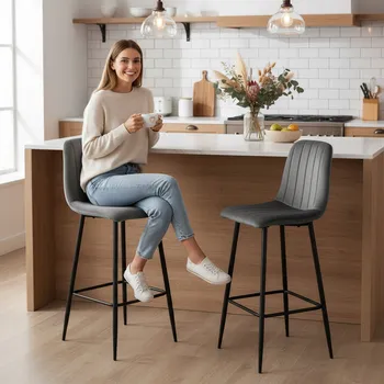 Barová židle Barová Židle eHokery grafit tkanina 110 cm