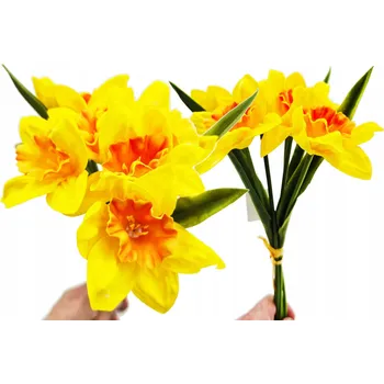 umělá květina Narcisy umělé silikonové 6 ks 33 cm realistické květiny