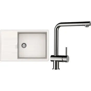 Kuchyňský dřez Set Schock S17-3 (dřez Tia D-100LS Polaris + baterie Epos Nerezový vzhled)