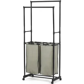 Věšák Stojanový věšák TRIS s kolečky — kov, černá