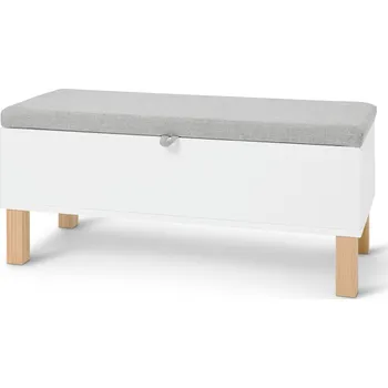 731066 - Tchibo - Dětská lavice s úložným prostorem »Leira« s polstrovaným víkem - barva: bílá