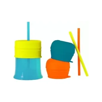 dětská jídelní sada Boon - SNUG - Hrneček s víčky a brčky 7 ks