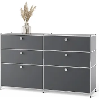 Komoda 734511 - Tchibo - Kovová komoda »Cn3« se 6 zásuvkami - barva: šedá