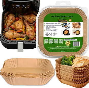Obraz Vložky do Air Fryer, papírové tácky 20x20 cm do fritézy, VYSOKÉ, 100 ks