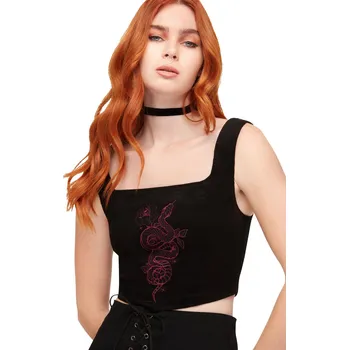 Korzet korzet dámský (top) KILLSTAR - Snakeheart - Black/Purple - 3XL