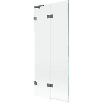 Vanová zástěna Mexen Lunar L vanová zástěna dvoukřídlá levá 80 x 150 cm, transparentní, gun metal - 897L-080-100-95-00-L Vanové zástěny