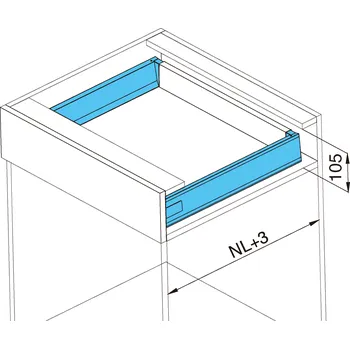 Nábytkové kování Cemux A Box zásuvka vnitřní antracit H84 - 450 mm
