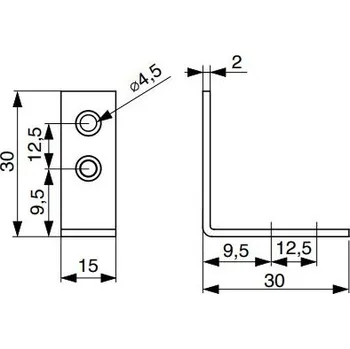 Úhloměr Úhelník - 30x30 mm