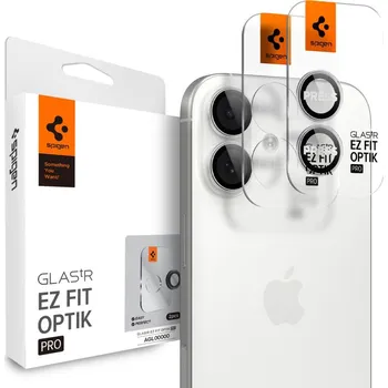 Spigen - Optik.tR EZ Fit Pro Camera Glass (2 balení) - iPhone 16 Plus - stříbrná