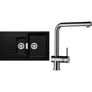 Kuchyňský dřez Set Schock S7-3 (dřez Mono D-150 Magma + baterie Epos Nerezový vzhled)