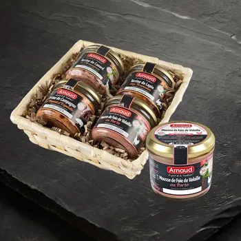 Dárkový potravinový koš Dárkový koš paštik kvarteto 4x90g