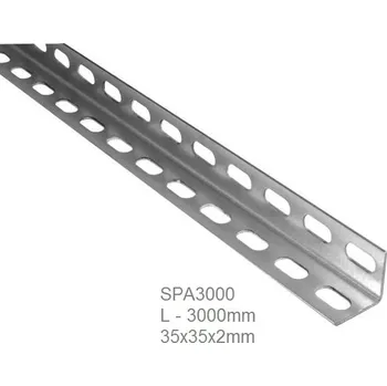 Dílenský regál Žárově pozinkovaný 6 metrů dlouhý děrovaný úhelník profil L v milimetrech 52 x 52 x 3 pouze osobní odběr