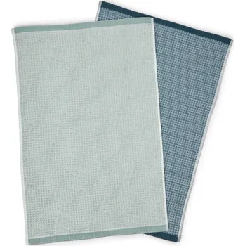 Utěrka 718841 - Tchibo - Kuchyňské ručníky z vaflového piké - barva: modrá