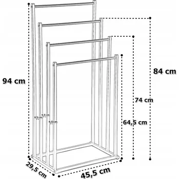 Věšák Volně stojící tyč na šaty LoftInspired černá