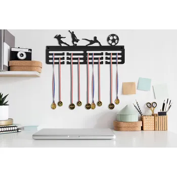 Věšák DRŽÁK NA MEDAILE FOTBAL FOTBALOVÝ KOVOVÝ VĚŠÁK NA ZEĎ