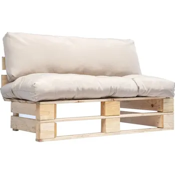 Zahradní pohovka vidaXL Zahradní pohovka z palet s mi poduškami borovice [275288] Barva: Přírodní a písková