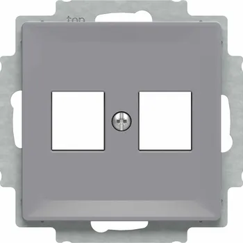 elektrický kabel ABB ZONI 5014T-A02018 241 KRYT ZÁSUVKY KOMUNIKAČNÍ PŘÍMÉ (2X) S KOVOVÝM UPEVŇOVACÍM TŘMENEM ŠEDÁ