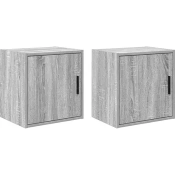 Dílenský stůl vidaXL Garážové nástěnné skříně 2 ks kompozitní dřevo [860638] Barva: šedá sonoma