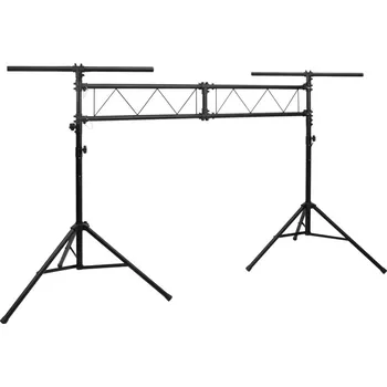 vidaXL Světelná rampa se stojany černá 338 x 115 x (180–300) cm ocel [70179]