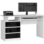 PSACÍ STŮL CLP 135cm PK BÍLÝ / ČERNÝ LESK