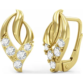 Náušnice Couple, Elegantní visací náušnice Eria, žluté zlato se zirkony, 585-66-3-0406.0Z00.0.00.001.08