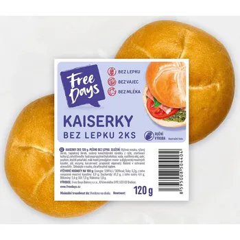 Pečivo Free Days Kaiserky bez lepku, 2 ks