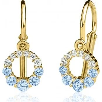 Náušnice Luxur, Dětské náušnice Amalia, žluté zlato a modré zirkony, 585-66-3-0239.0Z00.0.00.103.14