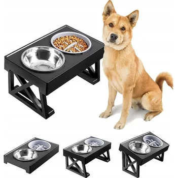 Miska pro psa Miska pro psa Emes dvojitá kovová zpomalovací nastavitelná