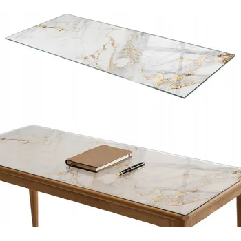 Konferenční stolek Skleněná deska stolu dekorativní elegantní mramor se žilkami 125x50 cm