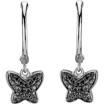 Náušnice Náušnice s černými diamanty Amazing Butterfly