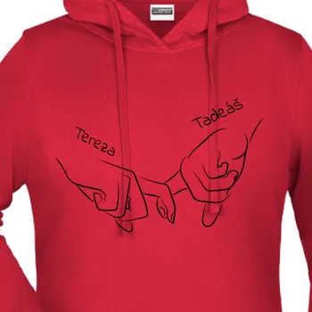 Dámská mikina Mikina Pro páry | Couple mikina Spojené ruce se jménem