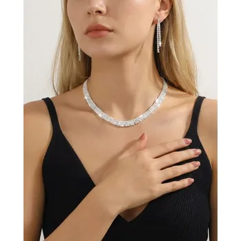 Souprava šperků B-TOP Svatební souprava šperků s krystaly – náhrdelník a visací náušnice