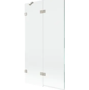 Vanová zástěna Mexen Lunar vanová sprchová zástěna 2-křídlová levá 100 x 150 cm, transparentní, kartáčovaný nikl - 897-100-100-97-00-L Vanové zástěny