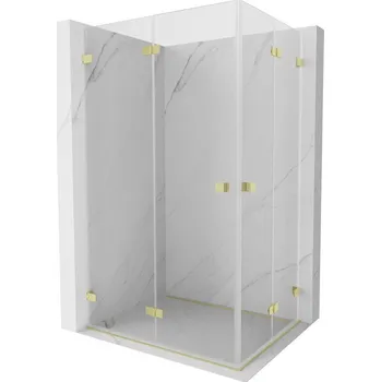Mexen Lunar-F Duo sprchový kout skládací 75 x 70 cm, transparentní, zlatý kartáčovaný - 836-075L-070P-55-00 Sprchové kouty