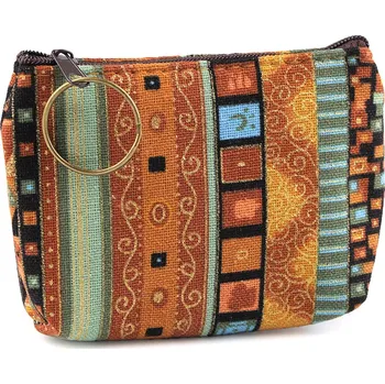 Peněženka Malá peněženka / klíčenka etno 10x8 cm, malé, 1 hnědá koňak