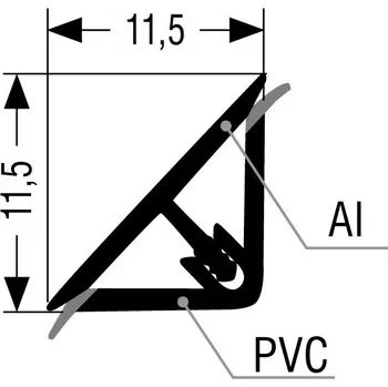 Nábytkové kování Těsnící profil TL 20 k pracovním deskám 4 m - Černá matná