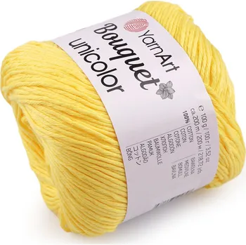 Příze Bavlněná pletací příze Bouquet Unicolor 100 g, střední, 3 (3218) žlutá