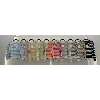 Dámský svetr Módní přízový svetr PRUH 13008 barva: oranžová