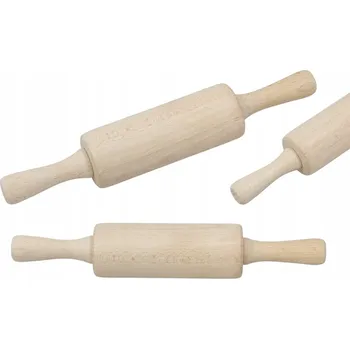 Váleček na těsto MINI DŘEVĚNÝ VÁLEČEK NA TĚSTO OTOČNÝ PRO DĚTI MALÁ KUCHAŘKA NA PIZZU
