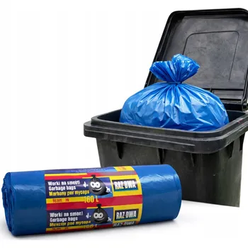 Pytle na odpadky Pytle na odpadky Raz Dwa modré LDPE extra silné 160 l 10 ks