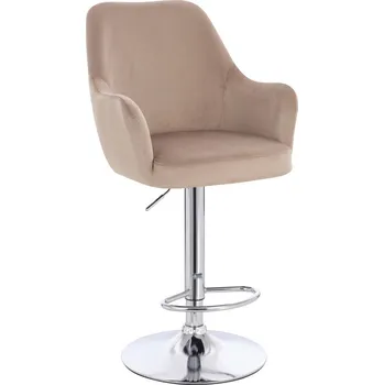 Barová židle Barová židle Tunga velur cappuccino - základna chrom