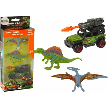 Hračka Dinosauři Figurky Sada Auto Raketa Oranžová