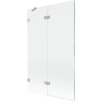 Vanová zástěna Mexen Lunar dvoukřídlá sprchová zástěna levá 110 x 150 cm, transparentní, kartáčovaný nikl - 897-110-100-97-00-L Vanové zástěny