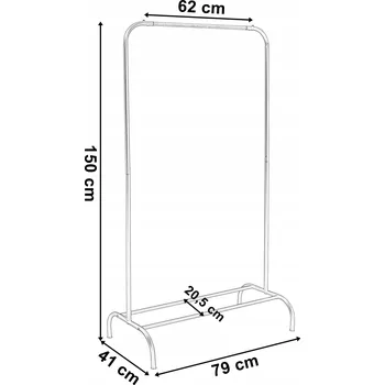 Věšák STOJANOVÝ VĚŠÁK NA OBLEČENÍ KITO ČERNÝ KOVOVÝ ŠATNÍ VĚŠÁK NA BUNDY