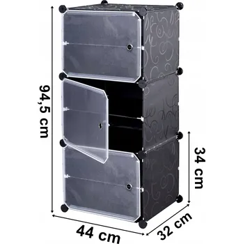 Šatní skříň Botník Gockowiak 44 x 94,5 x 32 cm černá