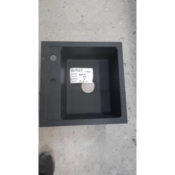 Granitový dřez Granitový dřez BELLA 44x44 cm Dřez do kuchyně jednokomorový černý