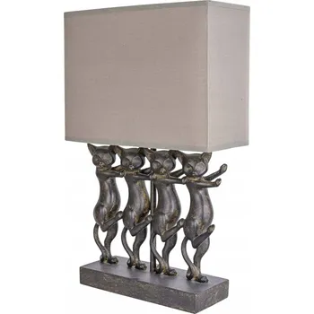 Lampička Stolní lampa Tančící kočky šedá koloniální