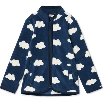 Kojenecká bunda 720497 - Tchibo - Dívčí fleecová bunda - pro miminko - vel. 74/80 - barva: modrá/s potiskem