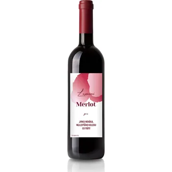 Dárkové víno Merlot s originální etiketou Červené víno
