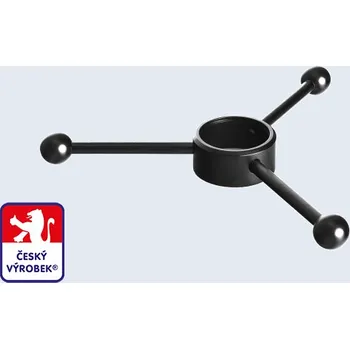 Nábytkové kování Věšák tříramenný - Černá matná, 100 mm